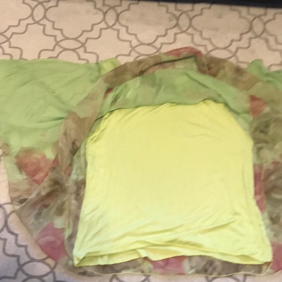 Green chiffon blouse - Picture 3 of 6